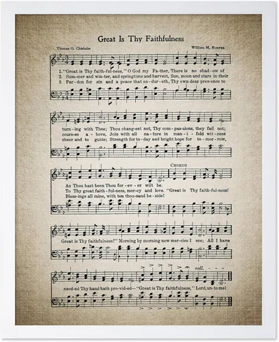 Vista 22 de Poster Master Póster de partitura de música vintage, impresión de himno retro, regalo para músico, amigo, "How Great Thou Art, himno, verso