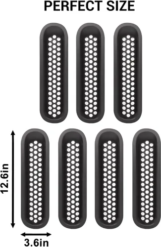 Vista 3 de JeCar para Jeep JK Insertos de Parrilla Delantera de Malla para Jeep Wrangler JK & Unlimited 2007-2018 (Negro Mate)