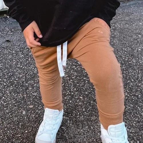 Vista 4 de AEEMCEM Pantalones de algodón para bebés y niños, pantalones de harén activos para niños, pantalones deportivos casuales con bolsillo