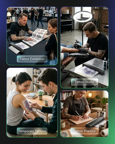 Vista 8 de Phomemo M08F Tattoo Stencil Printer, Bluetooth, Multi-Size Printing
