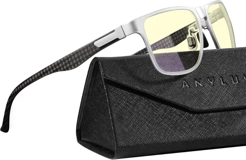 Vista 48 de ANYLUV Blue Light Glasses Men, Relieve Eyestrain and Eye Protection, Al-Mg Metal Computer Blue Light Blocking Glasses