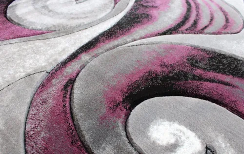 Vista 5 de Masada Rugs, Alfombra tejida moderna, morada, tallada a mano (8 pies x 10 pies, morado)