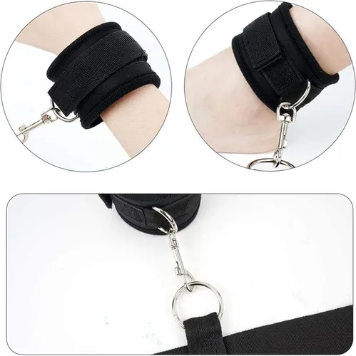 Vista 4 de Pulseras sexuales de mano peludas, juego sexual para cama, lazos sexuales para tobillos y muñecas para mujeres, collar sumiso, gargantillas, cuello