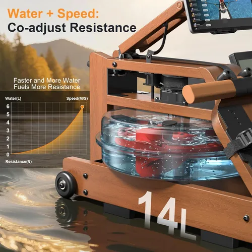 Vista 3 de 2026update Magnetic Rowing Machines for Home,Rower Machine with 16 Levels,Powerful Silent Magnetic Resistance,350lbs Weight Capacity,LCD