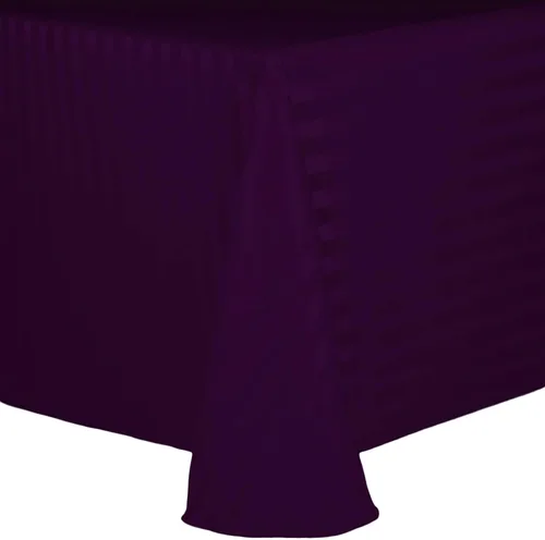 Vista 9 de Ultimate Textile Mantel ovalado de rayas satinadas (59.8 x 83.9 in), color marrón oscuro Espresso