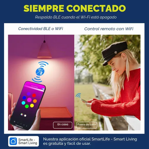 Vista 2 de Lightinginside Bombillas Inteligentes E12 Equivalente a 50W, G16.5 RGBCW Candelabro Araña Ventilador de Techo Bombilla Inteligente Funciona