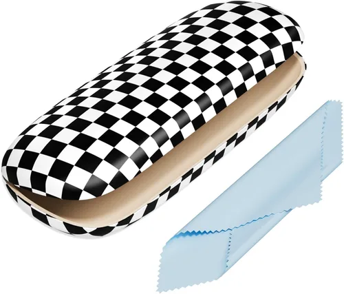 Vista 26 de Funda para gafas, funda protectora de carcasa rígida para gafas, unisex para mujeres y hombres Paquete de 3-Negro