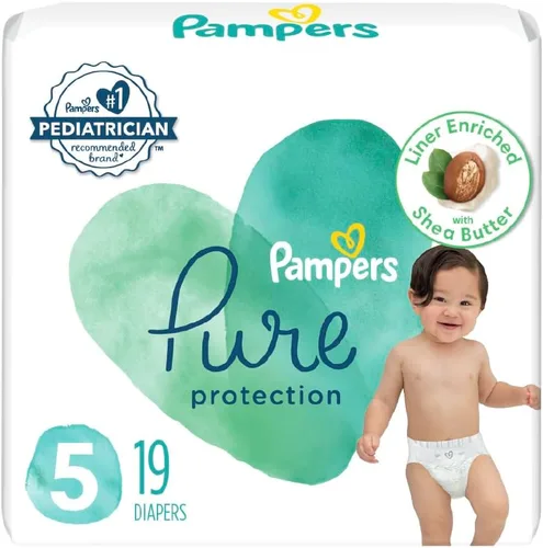 Vista 6 de Pañales para recién nacido/talla 1 (8-14 libras), 35 unidades – Pampers Pure Protection desechables para bebé, protección hipoalergénica y sin