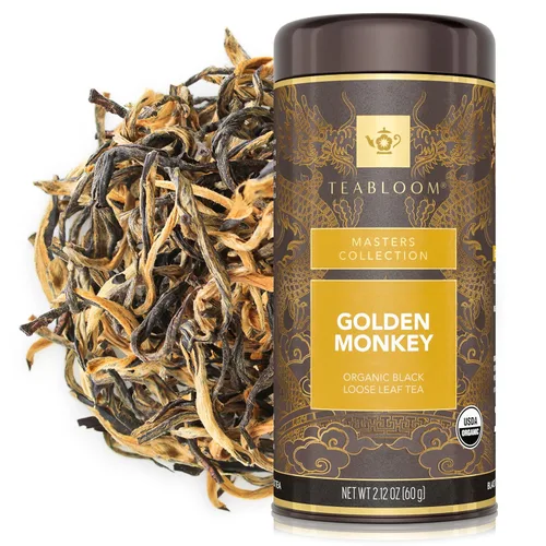 Vista 9 de Teabloom Té negro orgánico afrutado, té de hojas sueltas de cosecha de bayas, certificado orgánico y kosher, mezcla de hojas enteras frescas