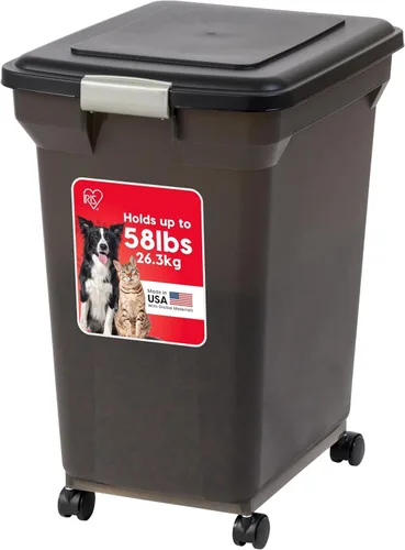 Vista 12 de Contenedor hermético para almacenamiento de alimentos Iris Premium, Bronceado, pequeño Wheels for Mobility, Airtight Seal, BPA-Free, Best for Bird