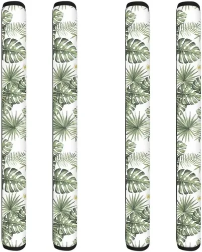 Vista 9 de Coldinair Fundas protectoras antideslizantes para manijas de puerta de refrigerador con estampado de mármol aguamarina, asas de decoración
