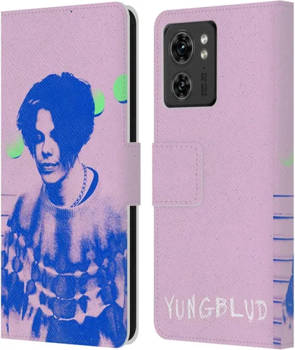 Vista 9 de Head Case Designs Yungblud Face Graphics - Funda de piel con licencia oficial compatible con Motorola Moto Edge 40