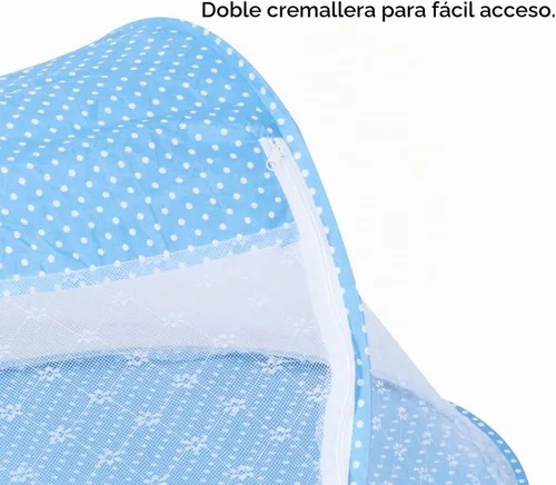 Vista 4 de Mosquitera portátil para bebé, tienda de campaña plegable para cuna de viaje con cierre de cremallera, cama desplegable instantánea con almohadilla