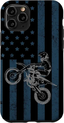 Vista 29 de Dirt Bike US Flag Vintage Motocross Racing Case for iPhone 17