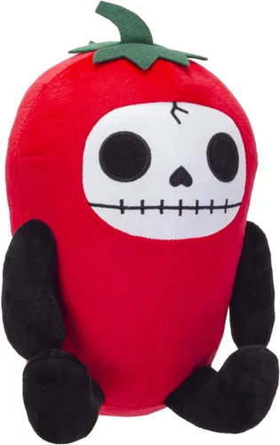 Vista 4 de Furrybones Chilito - Figura de felpa coleccionable de 10 pulgadas de alto, color rojo ají