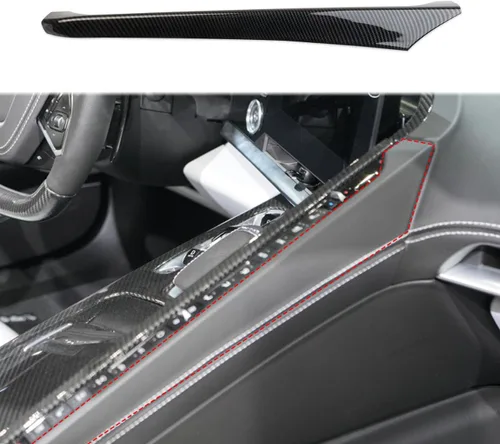 Vista 8 de crosselec Cubierta de Moldura de Control Central Interior de Fibra de Carbono para Chevrolet Corvette C8 2020-2025 (Entre Asientos)