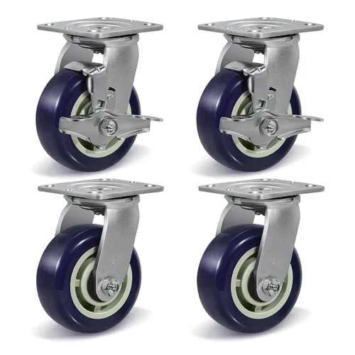 Vista 39 de Ruedas giratorias industriales de 4 x 2 pulgadas, poliuretano en rueda de polipropileno, ampliamente utilizadas para camiones de plataforma U-Boat