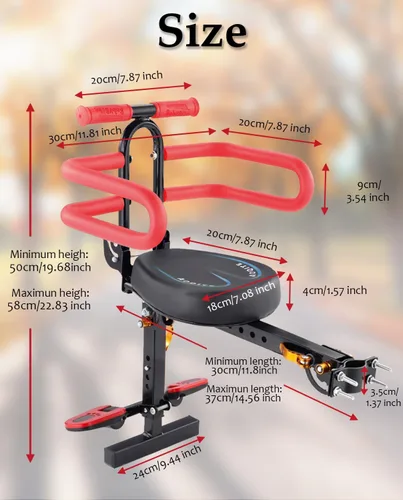 Vista 2 de Child Seat for Electric Scooter with seat, Kid Seat Suitable for Electric Bicycle/Hybrid Cruiser Bicycles and City Bicycles, Suitable for Children