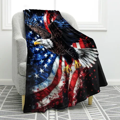 Vista 30 de Jekeno Manta de regalo con la bandera estadounidense para hombres y mujeres, mantas de bandera de Estados Unidos para adultos, niños y niñas, Día