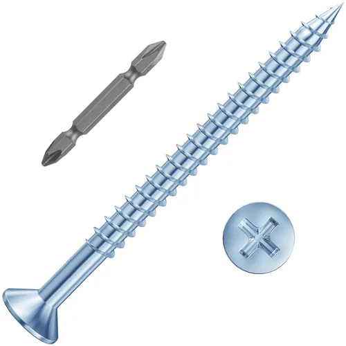 Vista 8 de Wensilon # 4X1 (460PCS) Tornillo de madera negro de cabeza plana 3X25, cabeza plana autorroscante de metal rápido