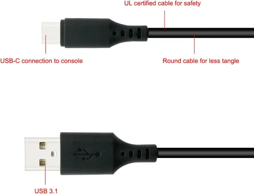 Vista 2 de FYOUNG Cable de carga para Switch OLEDSwitch LiteSwitchPS5Xbox Series XS, cable de alimentación de carga rápida USB C para Galaxy S9 Note 8 LG V20