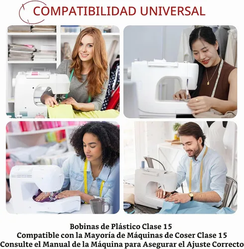 Vista 5 de 12 piezas de bobinas para máquina de coser - Bobina de clase premium 15 - Compatible con accesorios de máquina de coser Singer - Bobinas de plástico