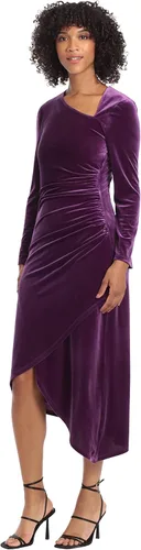 Vista 2 de Maggy London Vestido asimétrico de manga larga con cuello y dobladillo para mujer