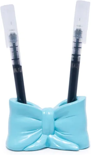 Vista 2 de Hodao Bowtie - Soporte para cepillos de dientes y bolígrafos para niños, bonito soporte de almacenamiento multifuncional de resina, organizador