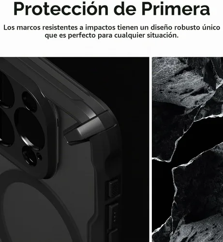 Vista 4 de Ringke Funda para iPhone 15 Pro [Fusion-X Magnetic Matte Black]