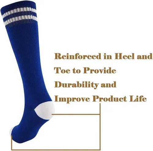 Vista 4 de Calcetines altos hasta la rodilla para niños, calcetines de fútbol de algodón para niños, niñas, niños pequeños