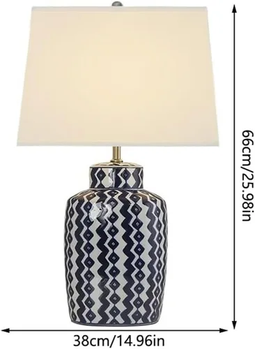 Vista 2 de Lamp for Desk Chinese Style Ceramic Retro Table Lamp Simple and Creative Study Room Living Room Modern Bedroom Bedside Lamp Desk Lamps for Home