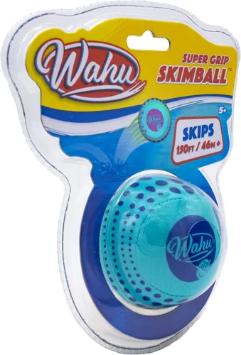 Vista 5 de Wahu Super Grip - Juguete de piscina 100% impermeable, pelota de salto de agua para piscina y playa, salta más de 150 pies en el agua, azul
