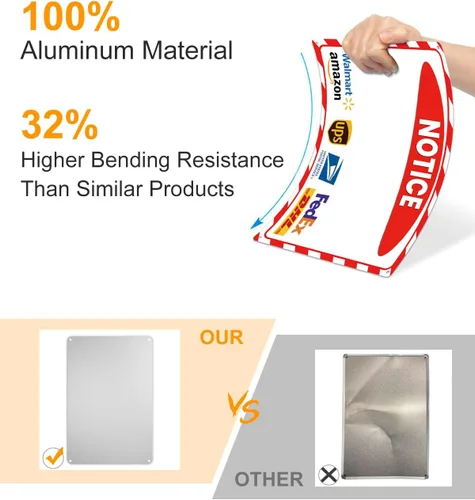 Vista 47 de ALKB - Letrero de entrega de paquetes de 8 x 12 pulgadas, entrega todos los paquetes aquí Letrero de aluminio libre de óxido para porche, puerta