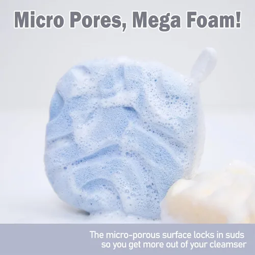 Vista 6 de myHomeBody Esponjas de lavado facial, limpiador facial para limpieza y exfoliación, removedor de maquillaje reutilizable, almohadillas exfoliantes