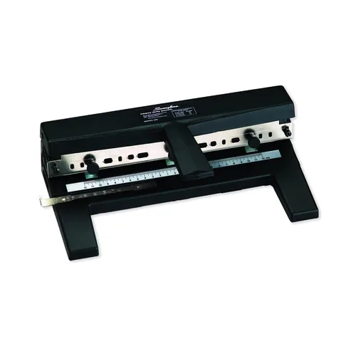 Vista 2 de Swingline Perforadora de 3 agujeros resistente, capacidad de 40 hojas, perforadora de tres agujeros, 3 anillos, perforadora de papel ajustable de 2