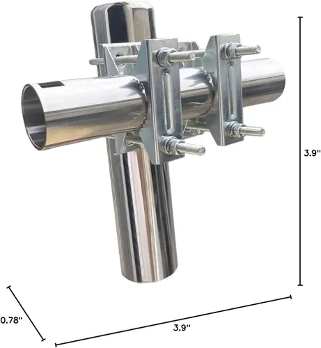 Vista 7 de Soporte de abrazadera de doble perno en U para antena Starlink, adaptador de poste para montaje en riel de escalera Rv, universal