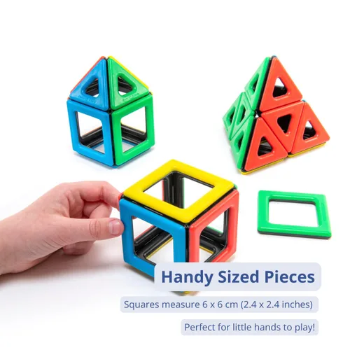 Vista 8 de Polydron Juego de construcción educativa magnética para niños, multicolor, kit de construcción creativa de desarrollo, juguete geométrico 3D