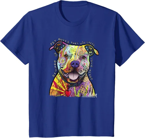 Vista 49 de Beware Of Pit Bulls, Dean Russo Pitbull Original - Camiseta para amantes de los perros, Negro