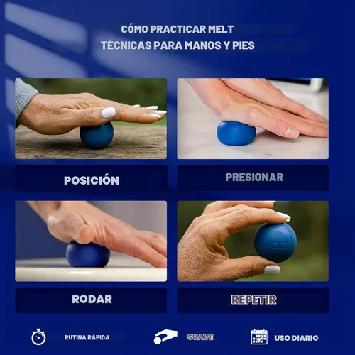 Vista 5 de MELT Method Kit de bola de terapia para manos y pies con Sensory FasciaPoint - Juego de bola de masaje terapéutico y rodillo de masaje para fascitis