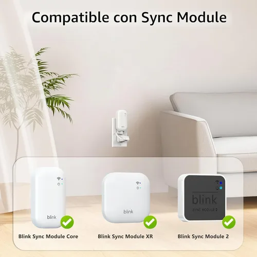 Vista 7 de Nuevo Blink - Soporte de pared para cámara para exteriores, montaje ajustable de 360° y carcasa protectora a prueba de clima con módulo Blink Sync