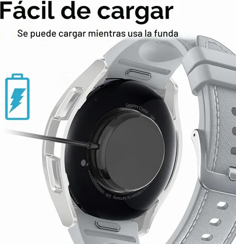 Vista 6 de Funda de reloj 2 en 1 para Samsung Galaxy Watch 6 Classic de 1.850 in (SM-R960), cubierta protectora de policarbonato con anillo bisel de diamantes