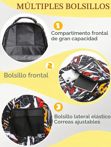 Vista 4 de BLUEFAIRY Mochila infantil para niños primaria, primaria, escuela secundaria, bolsas de libros para libros de regreso a clases, mochila con Negro