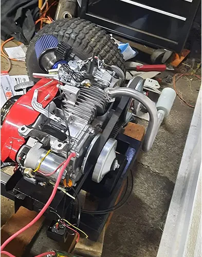 Vista 4 de Escape con silenciador para Hemi Predator 212cc 6.5hp Honda GX160 GX200 Powerhorse 208cc DuroMax 7 Hp Go Kart y Mini Moto