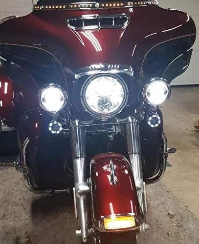 Vista 3 de Eagle Lights Kit de intermitentes LED de haz infinito de 2 pulgadas delanteras y traseras con cubiertas de anillo de luz LED de funcionamiento
