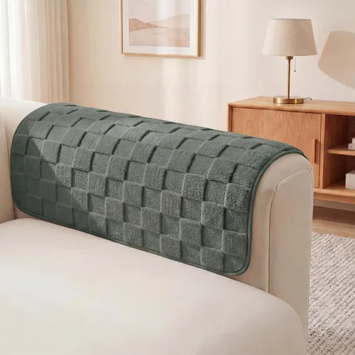 Vista 11 de Foxdecor Juego de 2 fundas para reposabrazos de sofá, fundas antideslizantes para reposabrazos de sofá, funda para reposabrazos de silla