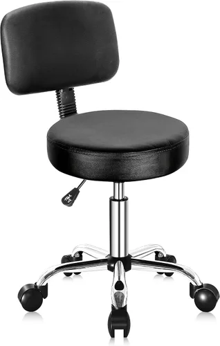 Vista 12 de Nova Microdermabrasion Taburete giratorio con ruedas, taburete giratorio ajustable para dibujar tatuajes, silla de oficina para barra de masaje
