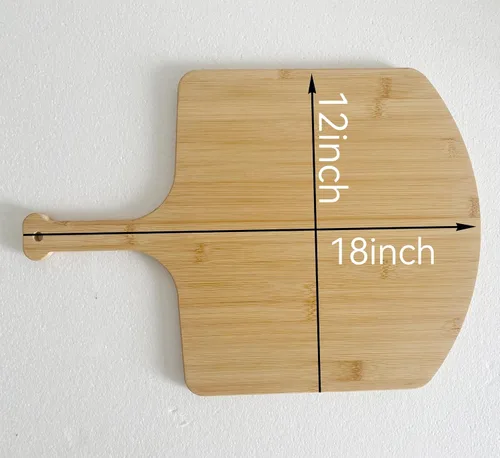 Vista 4 de Tabla de pizza de bambú de 12 pulgadas, tabla de cortar de pizza de madera, tabla para servir pizza para cocina, tabla de charcutería, natural