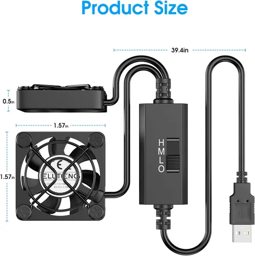 Vista 8 de ELUTENG Ventilador USB dual de 1.575 in con 3 velocidades ajustables 5 V