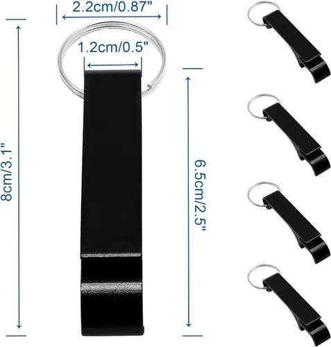 Vista 2 de Litoexpe 16 abrebotellas de cerveza negra, llavero de metal de alta calidad, herramienta de llavero de soda, regalo personalizado, accesorios