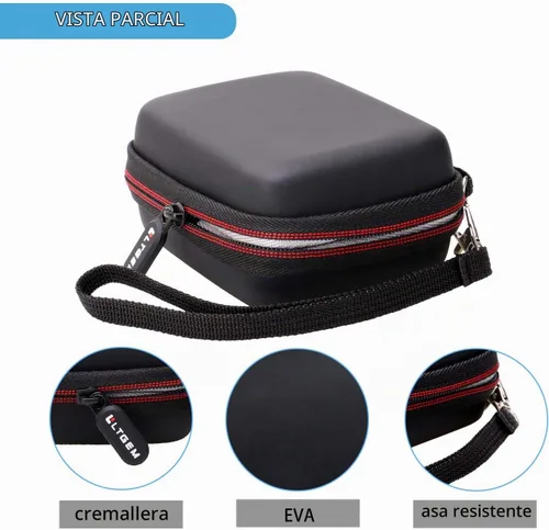 Vista 2 de Funda para altavoz Bluetooth portátil JBL Go 2, color azul 3. Negro + azul
